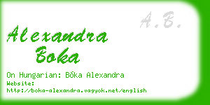 alexandra boka business card